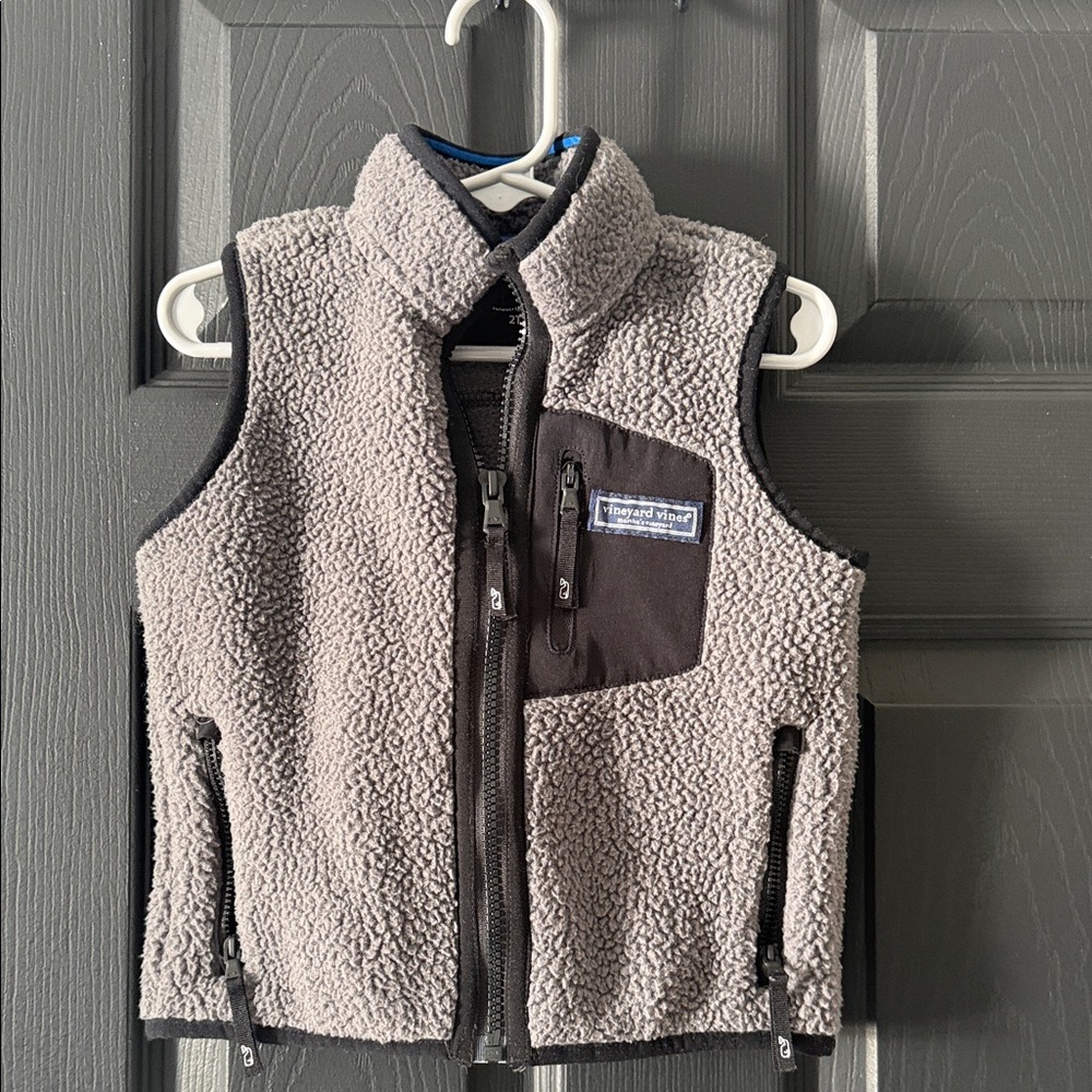 Vineyard Vines Kids Charcoal Fleece Vest